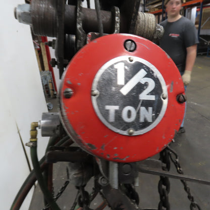 ARO 7756C 1/2 Ton 1000LB Air Pneumatic Chain Hoist 10' Lift W/ Pendant