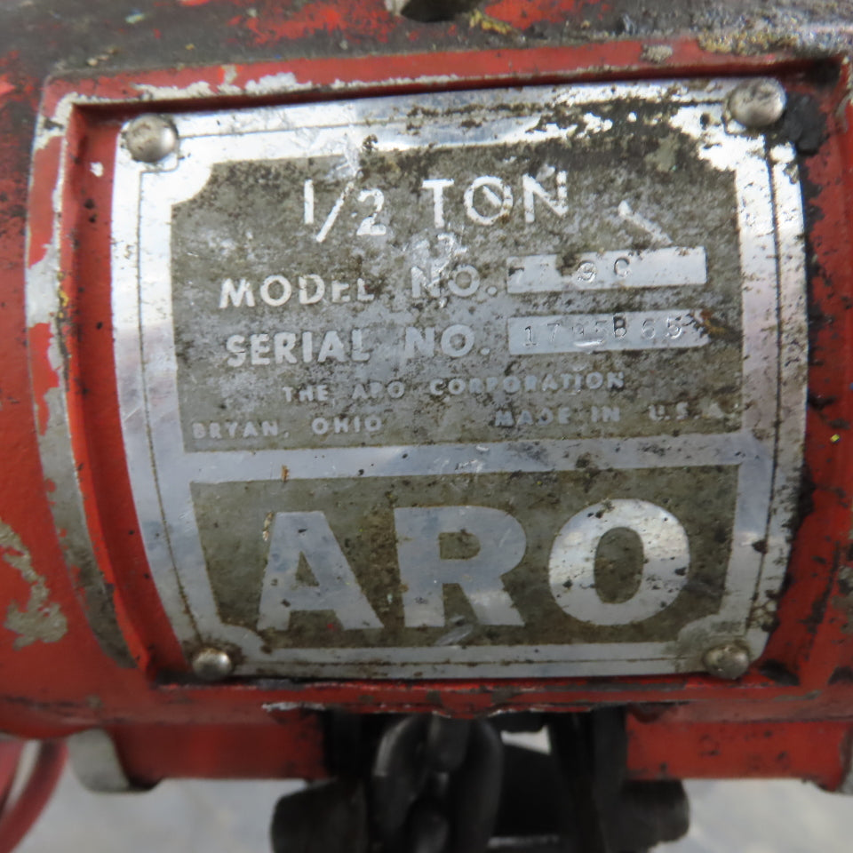 ARO 7756C 1/2 Ton 1000LB Air Pneumatic Chain Hoist 10' Lift W/ Pendant