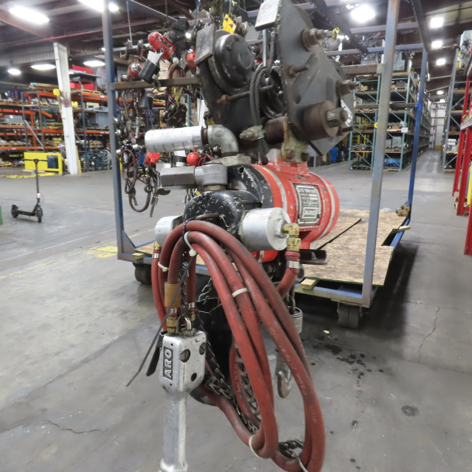 ARO 7756C 1/2 Ton 1000LB Air Pneumatic Chain Hoist 12' Lift W/ Pendant
