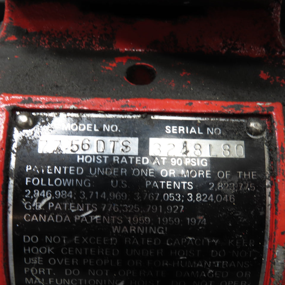 ARO 7756DTS 1/2 Ton 1000LB Air Pneumatic Chain Hoist 10' Lift W/ Pendant