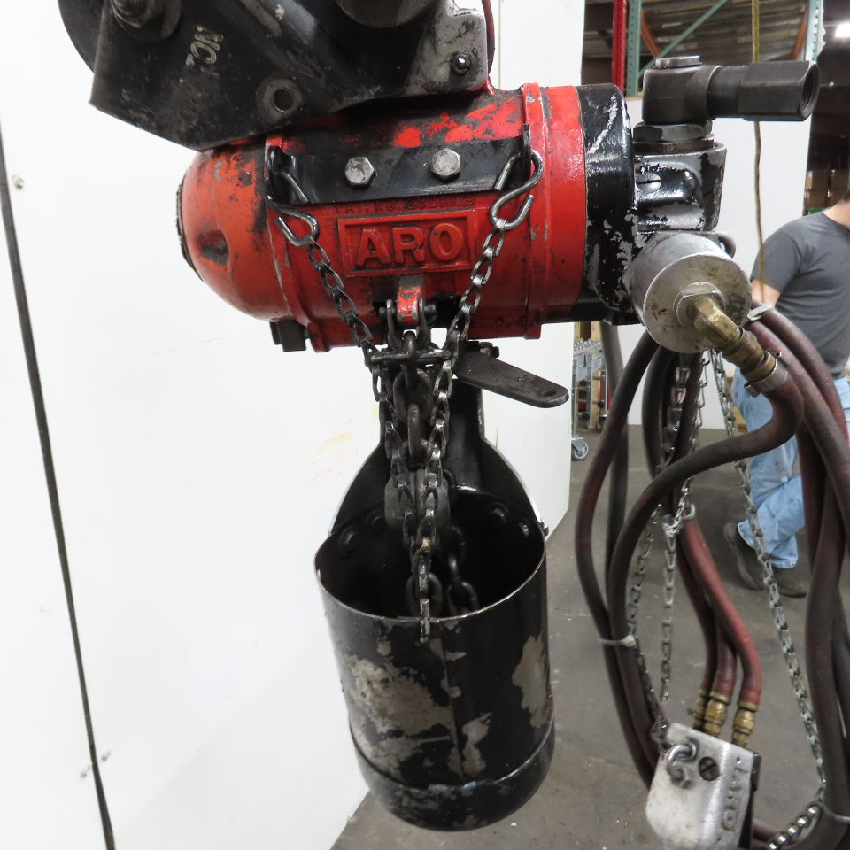 ARO 7756DTS 1/2 Ton 1000LB Air Pneumatic Chain Hoist 10' Lift W/ Pendant