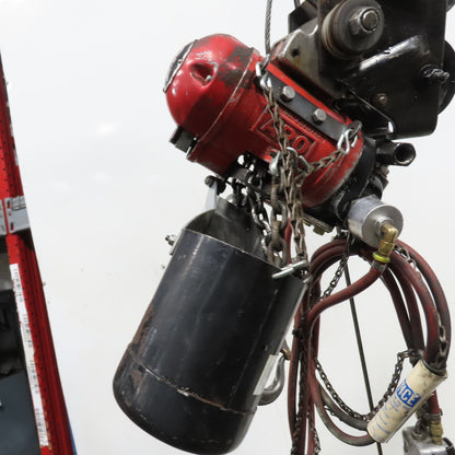 ARO 7756DT 1/2 Ton 1000LB Air Pneumatic Chain Hoist 10' Lift W/ Pendant