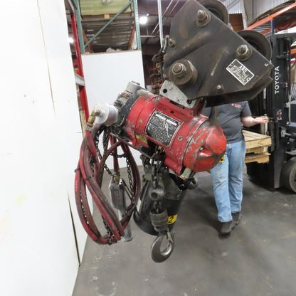 ARO 7756DT 1/2 Ton 1000LB Air Pneumatic Chain Hoist 10' Lift W/ Pendant
