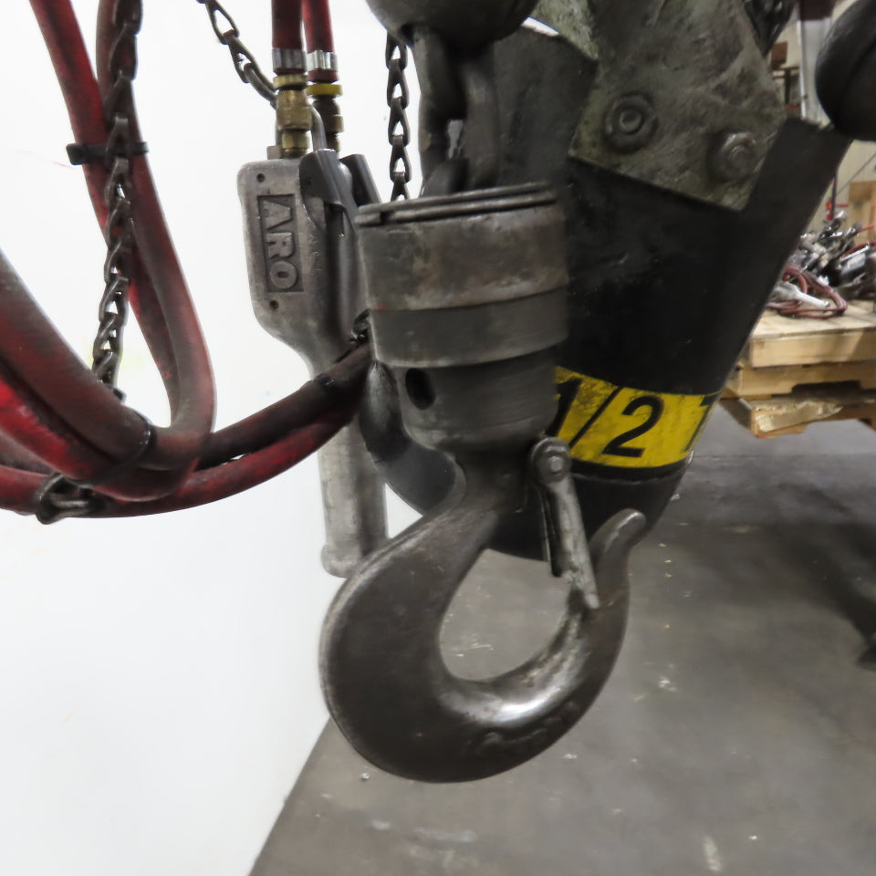 ARO 7756DT 1/2 Ton 1000LB Air Pneumatic Chain Hoist 10' Lift W/ Pendant