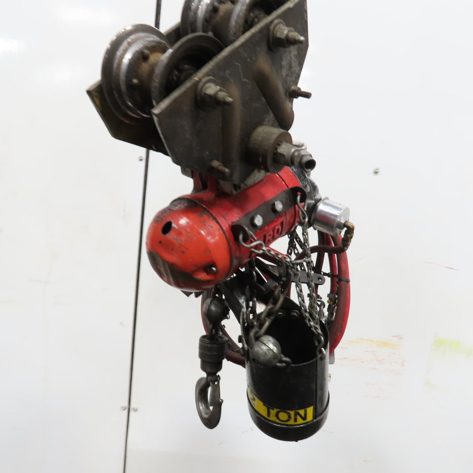 ARO 7756DT 1/2 Ton 1000LB Air Pneumatic Chain Hoist 10' Lift W/ Pendant