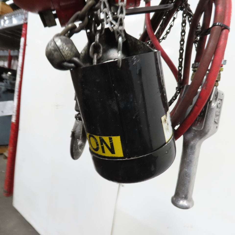 ARO 7756DT 1/2 Ton 1000LB Air Pneumatic Chain Hoist 10' Lift W/ Pendant