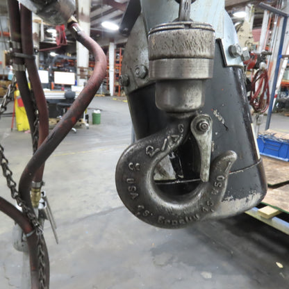 ARO 7756DT 1/2 Ton 1000LB Air Pneumatic Chain Hoist 12' Lift W/ Pendant