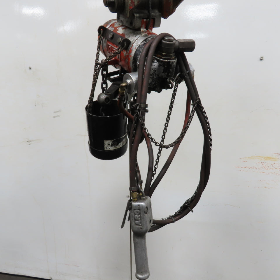 ARO 7756DT 1/2 Ton 1000LB Air Pneumatic Chain Hoist 12' Lift W/ Pendant