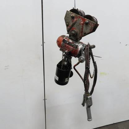 ARO 7756DT 1/2 Ton 1000LB Air Pneumatic Chain Hoist 12' Lift W/ Pendant