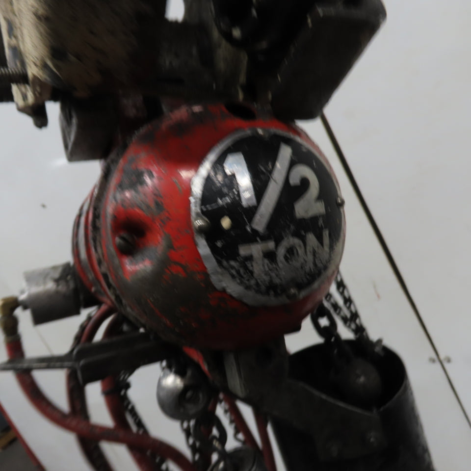ARO 7756DT 1/2 Ton 1000LB Air Pneumatic Chain Hoist 12' Lift W/ Pendant