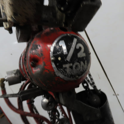 ARO 7756DT 1/2 Ton 1000LB Air Pneumatic Chain Hoist 12' Lift W/ Pendant