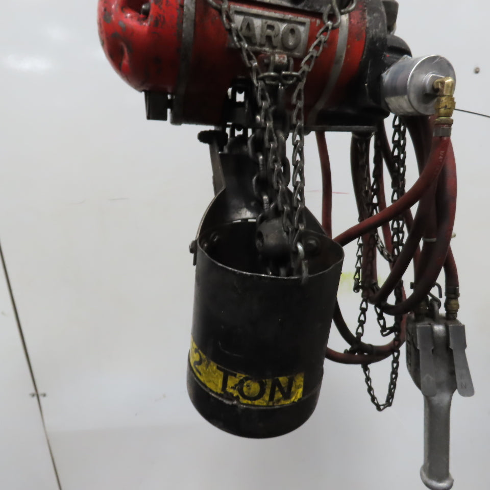 ARO 7756DT 1/2 Ton 1000LB Air Pneumatic Chain Hoist 12' Lift W/ Pendant