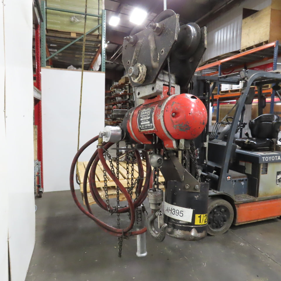 ARO 7756DT 1/2 Ton 1000LB Air Pneumatic Chain Hoist 12' Lift W/ Pendant