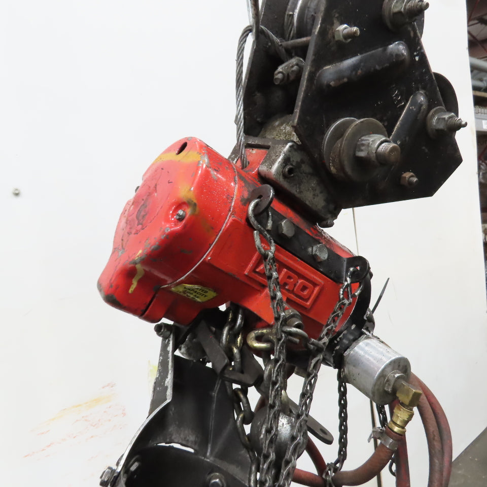 ARO 7756E 1/2 Ton 1000LB Air Pneumatic Chain Hoist 10' Lift W/ Pendant