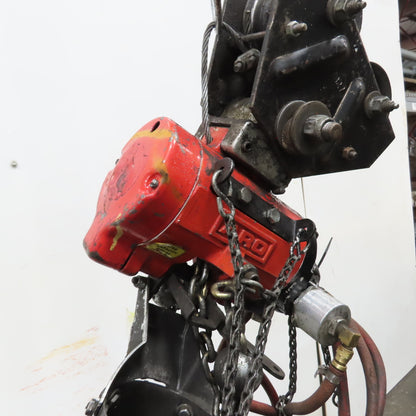 ARO 7756E 1/2 Ton 1000LB Air Pneumatic Chain Hoist 10' Lift W/ Pendant