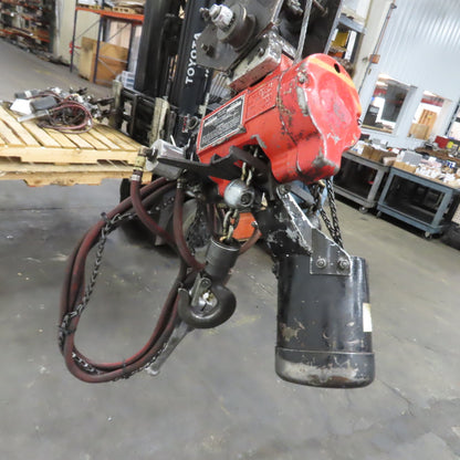ARO 7756E 1/2 Ton 1000LB Air Pneumatic Chain Hoist 10' Lift W/ Pendant