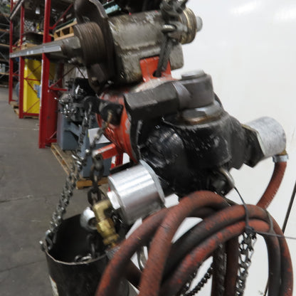 ARO 7756DT 1/2 Ton 1000LB Air Pneumatic Chain Hoist 10' Lift W/ Pendant