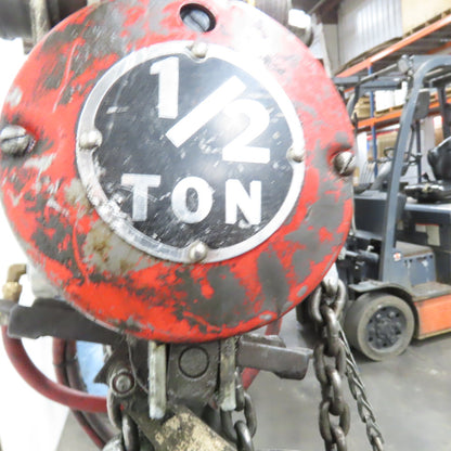 ARO 7756CT 1/2 Ton 1000LB Air Pneumatic Chain Hoist 10' Lift W/ Pendant