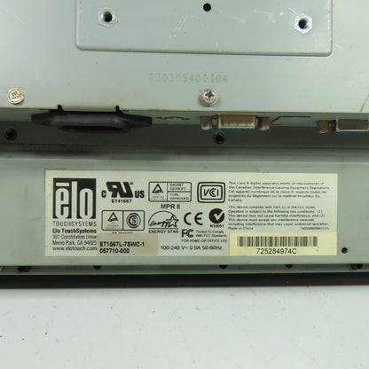 Elo TouchSystems ET1567L-7SWC-1 Touchscreen Monitor 100-240VAC