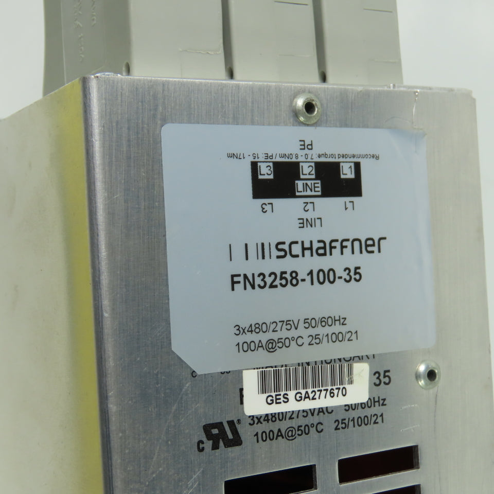 Schaffner FN3258-100-35 100A 3Ph EMI Line Filter 480/275V