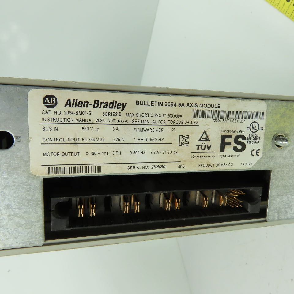 Allen-Bradley 2094-BM01-S Kinetix 9A Axis Module 460V 3Ph Ser B FW REV V1.123