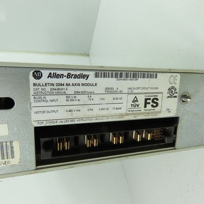 Allen-Bradley 2094-BM01-S Kinetix 9A Axis Module 460V 3Ph Ser A FW REV V1.96