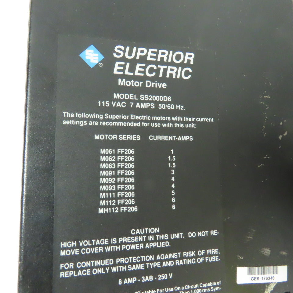 Superior Electric SS2000D6 Slo-Syn 2000 Stepper Motor Drive 115VAC 7A