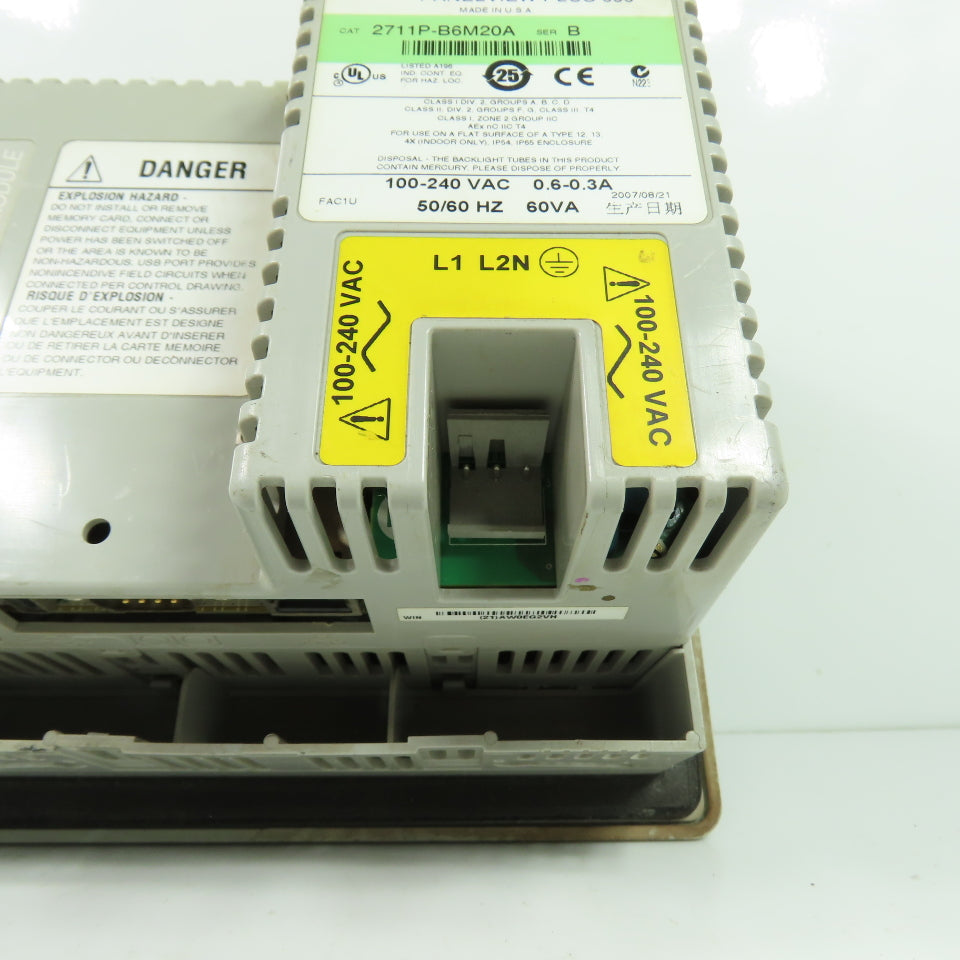Allen-Bradley 2711P-B6M20A PanelView Plus 600 Monitor Operator Display Ser B