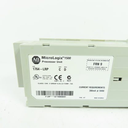 Allen-Bradley 1764-LRP MicroLogix 1500 Processor Unit Ser C Rev D FRN 9