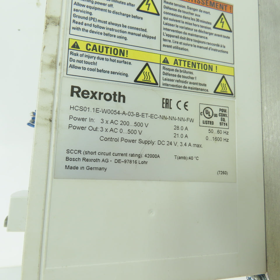 Rexroth HCS01.1E-W0054-A-03-B-ET-EC-NN-NN-NN-FW IndraDrive Cs Servo Drive