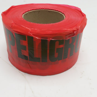 Fastenal 63159 3" x 1000' Red Bilingual Danger/Peligro Barricade Tape Roll