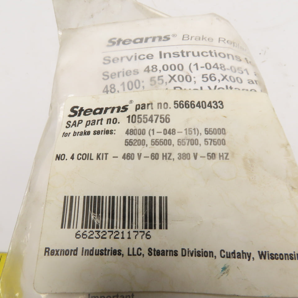 Stearns 566640433 Brake Replacement No. 4 Coil Kit 460V 60Hz 380V 50Hz