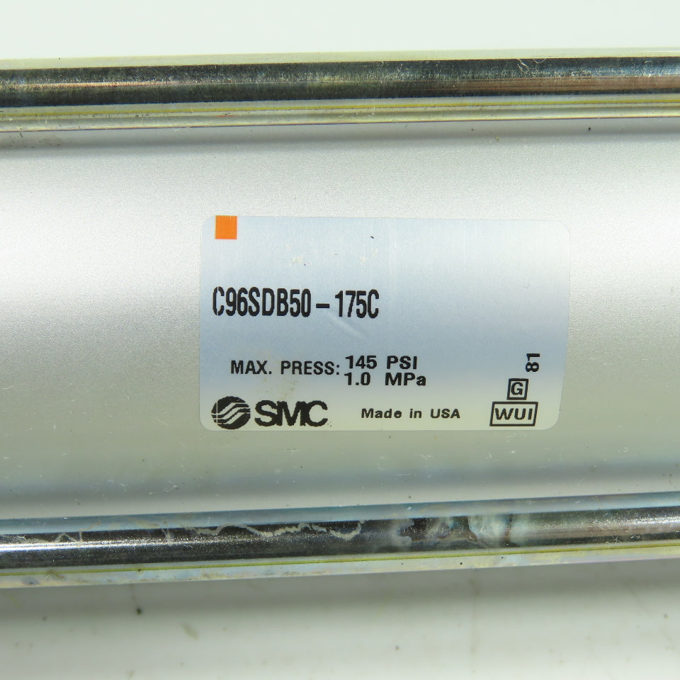 SMC C96SDB50-175C Pneumatic Air Cylinder 145 PSI 175mm Stroke 50mm Bore