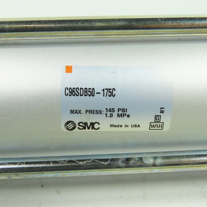 SMC C96SDB50-175C Pneumatic Air Cylinder 145 PSI 175mm Stroke 50mm Bore