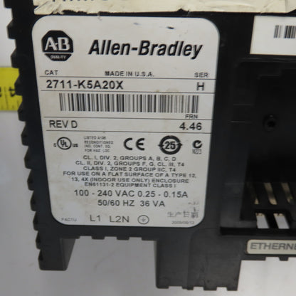 Allen-Bradley 2711-K5A20X PanelView 550 Operator Interface Ser H Rev D FRN 4.46