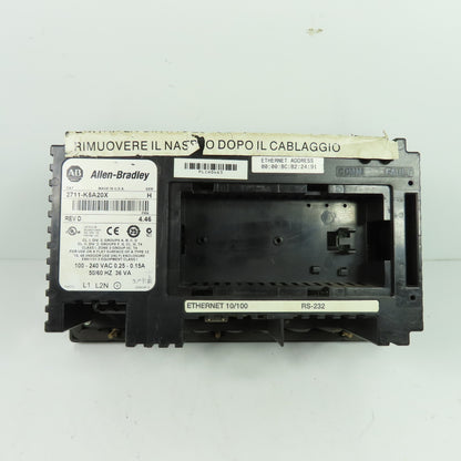 Allen-Bradley 2711-K5A20X PanelView 550 Operator Interface Ser H Rev D FRN 4.46