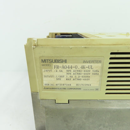 Mitsubishi FR-A044-0.4K-UL 1/2HP Inverter Drive 380-460V 3PH 50/60Hz