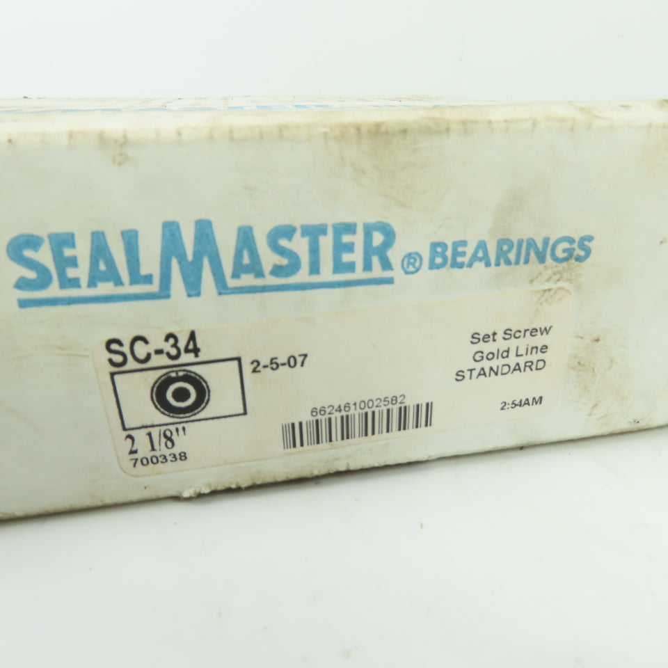 SealMaster SC-34 2-1/8" Bore Gold Line Standard Set Screw Bearing Insert
