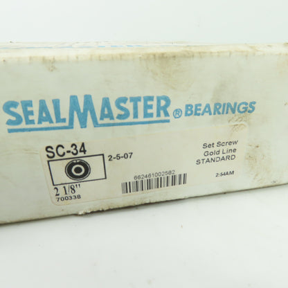 SealMaster SC-34 2-1/8" Bore Gold Line Standard Set Screw Bearing Insert