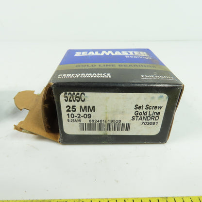 Sealmaster 5205C Gold Line 25mm Bore Spherical OD Ball Bearing Insert NEW