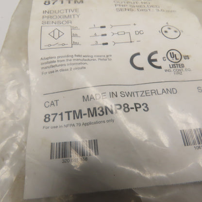 Allen-Bradley 871TM-M3NP8-P3 Inductive Proximity Sensor 10-30VDC 200mA