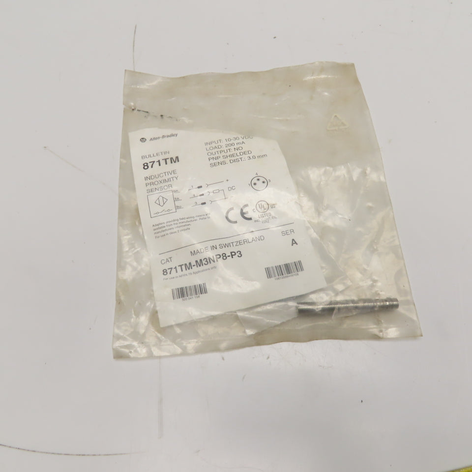 Allen-Bradley 871TM-M3NP8-P3 Inductive Proximity Sensor 10-30VDC 200mA