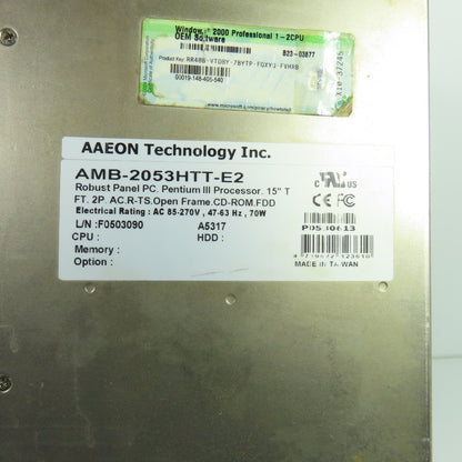 AAEON Technology AMB-2053HTT-E2 Operator Interface Control Panel