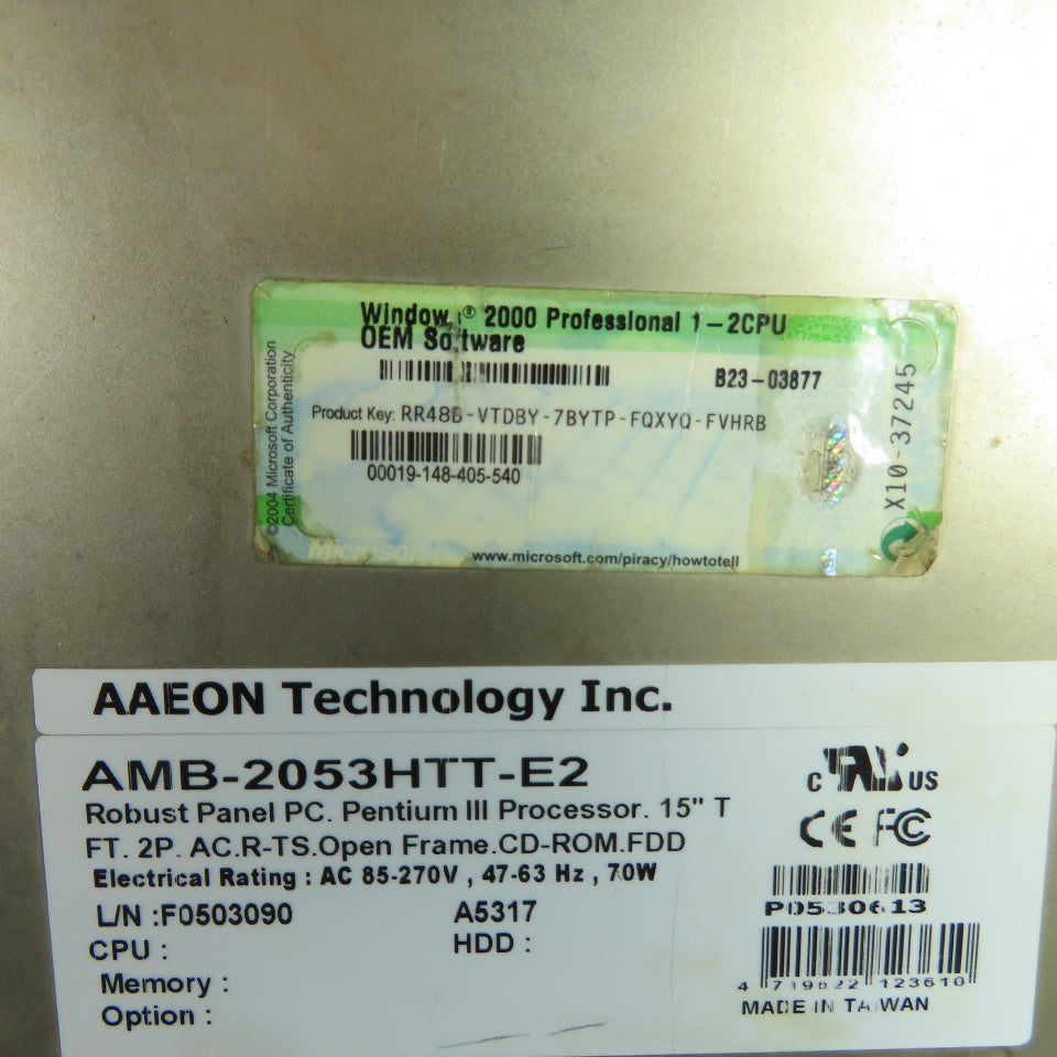 AAEON Technology AMB-2053HTT-E2 Operator Interface Control Panel