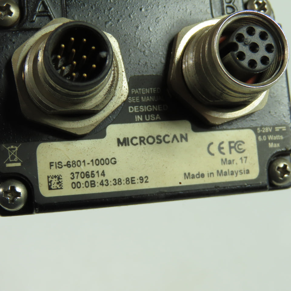 Microscan FIS-6801-1000G QX Hawk Fixed Barcode Scanner 5-28VDC
