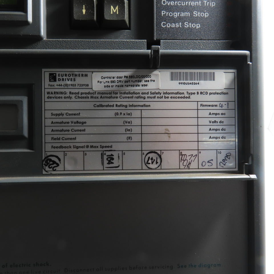 Eurotherm 590C/0350/9/1/0/0/0/00/000 DC Drive 220-500VAC 35A + 590LDC/00/000