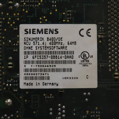 Siemens 6FC5357-0BB14-0AA0 Sinumerik 840D/DE NCU 571.4 w/6FC5247-0AA00-0AA3