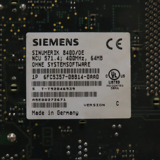 Siemens 6FC5357-0BB14-0AA0 Sinumerik 840D/DE NCU 571.4 w/6FC5247-0AA00-0AA3