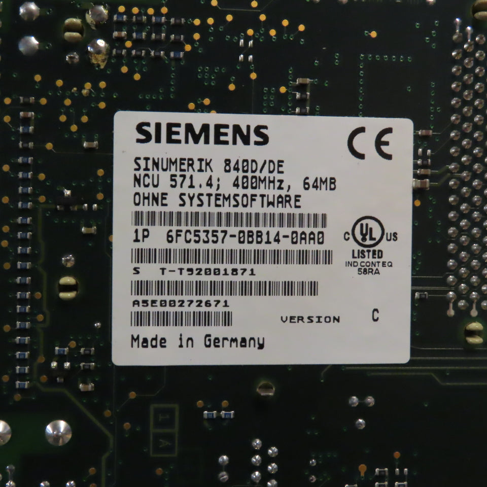 Siemens 6FC5357-0BB14-0AA0 Sinumerik 840D/DE NCU 571.4 w/6FC5247-0AA00-0AA3