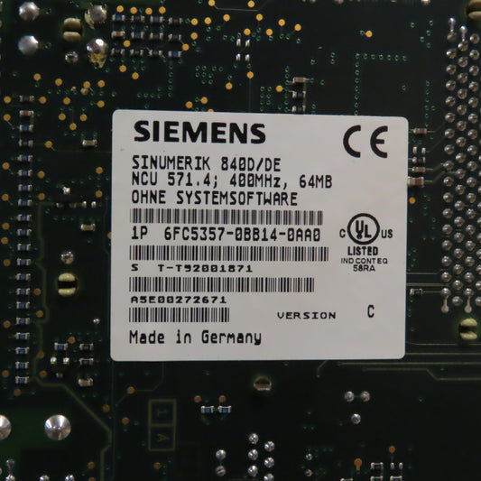 Siemens 6FC5357-0BB14-0AA0 Sinumerik 840D/DE NCU 571.4 w/6FC5247-0AA00-0AA3